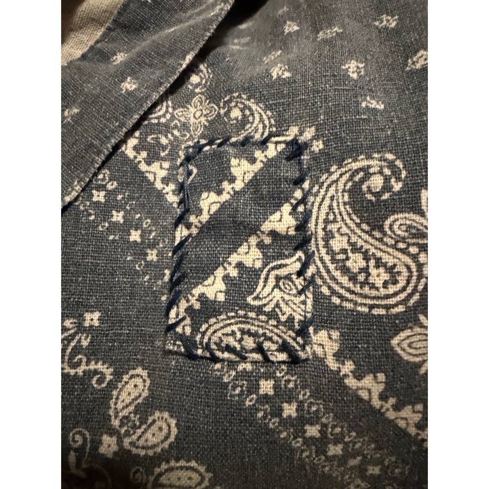 Jaded Gypsy Traveler Pants Blue Paisley Bandana Print Cotton  L/XL NEW IN PKG - Picture 7 of 10